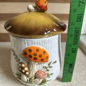 1978 Merry Mushroom Sugar Canister 8.5"  SEARS, ROEBUCK & CO.  made JAPAN